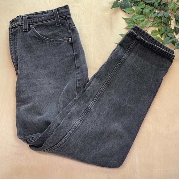 Vintage Levi's 505 Black Jeans Orange Tab 33 x 30 100% Cotton Gray Men's - Picture 1 of 7